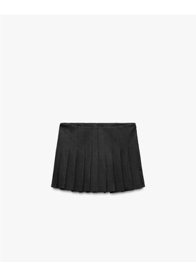 Pleated Mini Skort - grey